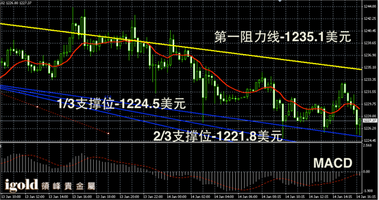 1月14黄金走势图