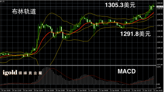 1月21日黄金走势图