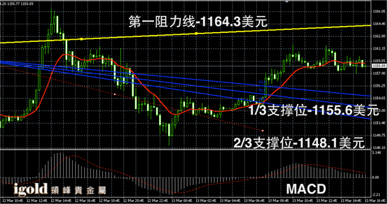 3月13日黄金走势图