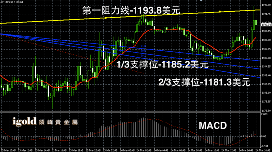 3月24日黄金走势图