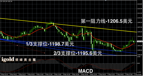 3月5日黄金走势图