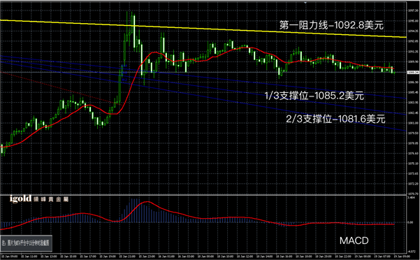 1月19日黄金走势图