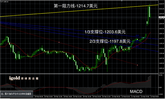 2月11日黄金走势图