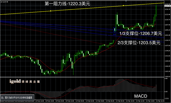 2月11日黄金走势图