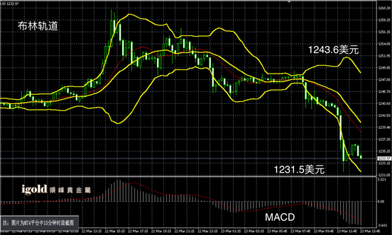 3月23日黄金走势图